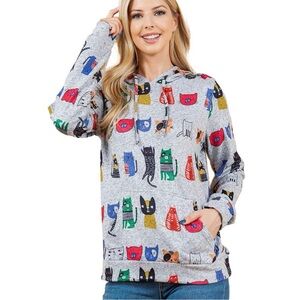 NWT La Soul Colorful Cat Hoodie